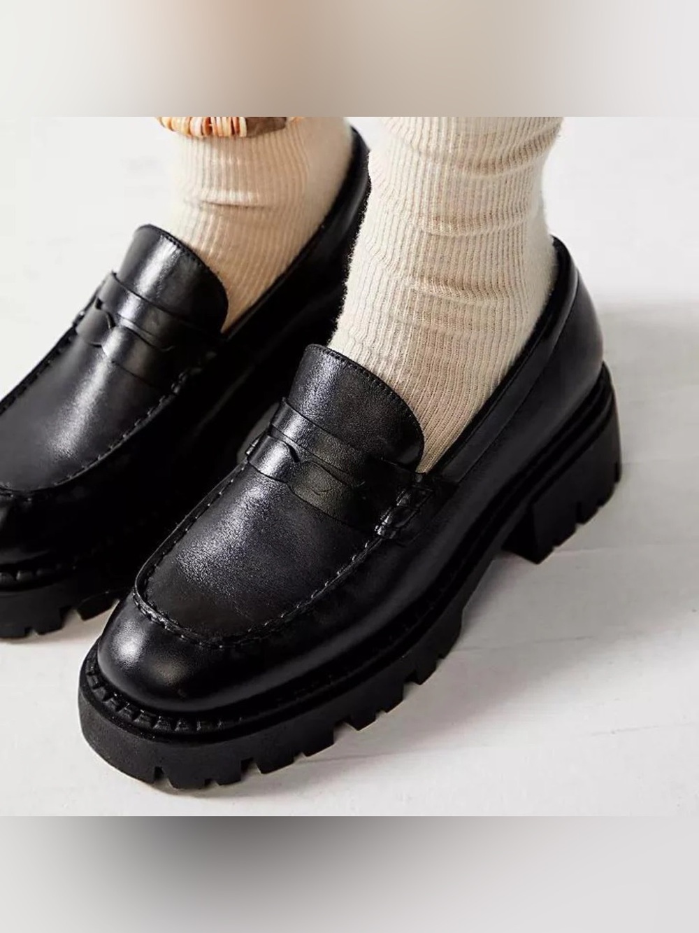 NWT Free People Lyra Lug Sole Loafer | Black | Size 39 (8.5)